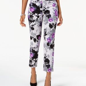 ***New w/ tags*** Nine West Purple Floral Cropped Trousers Plus Size 20 20W